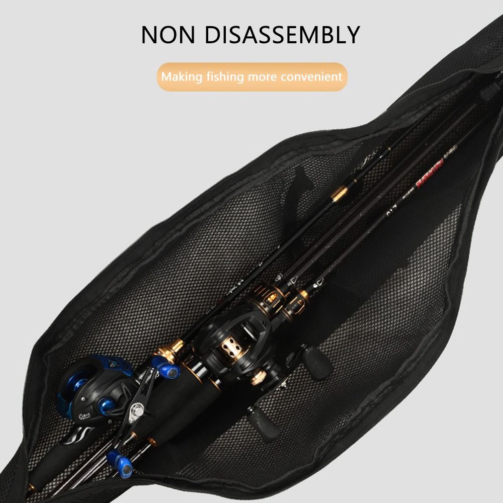 Fishing Rod Case - ポータブル折りたたみ釣竿バッグ黒ショルダーストラップ付き釣竿ケース 120/130 センチメートル釣竿リールバッグ旅行収納袋