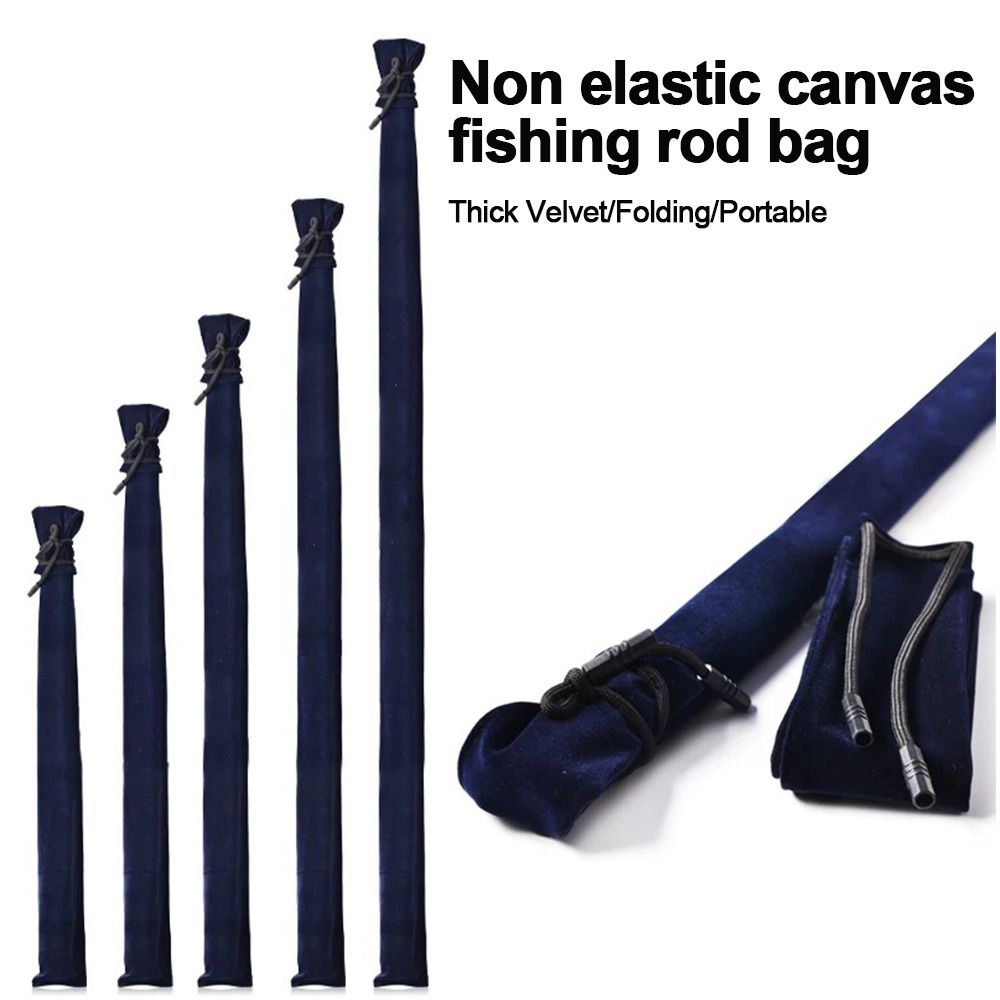 Fishing Rod Case - 新しい厚手のベルベット製釣り竿バッグ。折りたたみ式で持ち運び可能。釣り道具の収納に最適。釣り竿保護カバーとしても使用できます。
