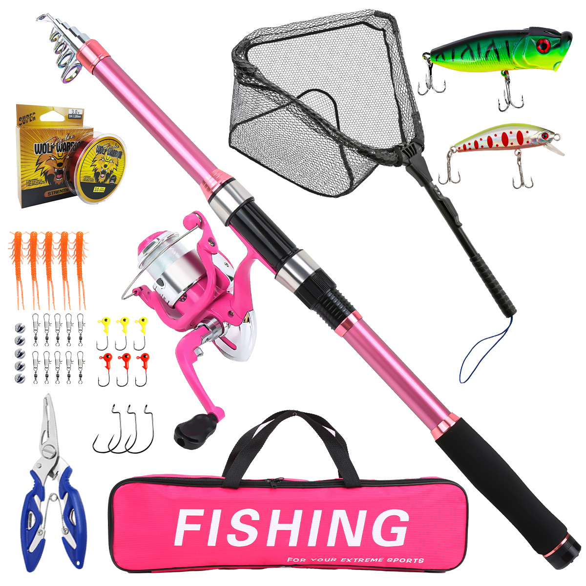 釣り竿セット フルキット 伸縮式釣り竿とスピニングリール付き - Fishing Rod Spinning のレビューと価格
