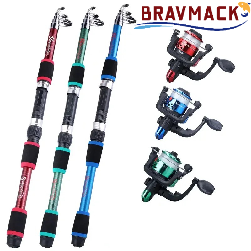 BRAVMACK 伸縮式釣り竿フルキット スピニングリール付 - Fishing Rod Spinning のレビューと価格