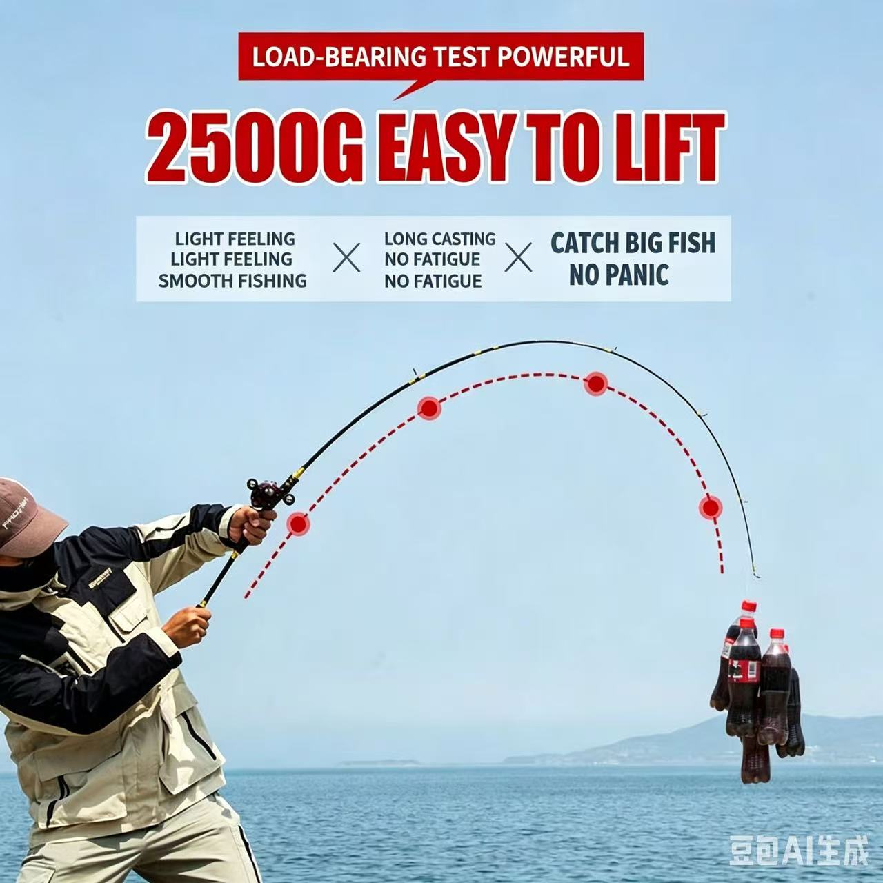 Mパワー カーボンファイバー製釣り竿＆リールコンボ 遠投・海 - Fishing Rod Carbon Fiber のレビューと価格